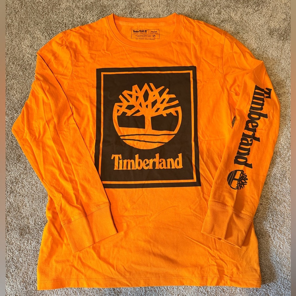 Timberland Men’s Vibrant Orange LS T-shirt